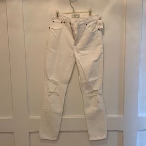Abercrombie Skinny High Rise White Jeans